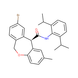 Cc1ccc2c(c1)[C@H](C(=O)Nc1c(C(C)C)cccc1C(C)C)c1cc(Br)ccc1CO2 ZINC000013735297