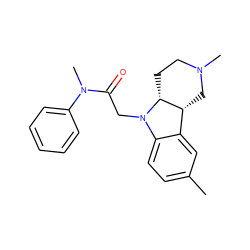 Cc1ccc2c(c1)[C@H]1CN(C)CC[C@H]1N2CC(=O)N(C)c1ccccc1 ZINC000003194115