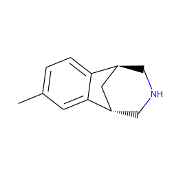 Cc1ccc2c(c1)[C@H]1CNC[C@H]2C1 ZINC000101027916