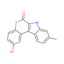 Cc1ccc2c(c1)[nH]c1c(=O)oc3ccc(O)cc3c12 ZINC000082153925