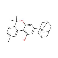 Cc1ccc2c(c1)-c1c(O)cc(C34CC5CC(CC(C5)C3)C4)cc1OC2(C)C ZINC000095604685