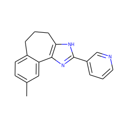 Cc1ccc2c(c1)-c1nc(-c3cccnc3)[nH]c1CCC2 ZINC000000009207