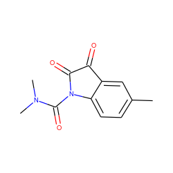 Cc1ccc2c(c1)C(=O)C(=O)N2C(=O)N(C)C ZINC001772601059