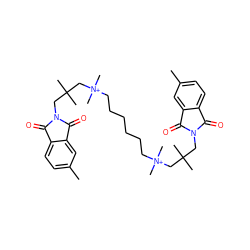 Cc1ccc2c(c1)C(=O)N(CC(C)(C)C[N+](C)(C)CCCCCC[N+](C)(C)CC(C)(C)CN1C(=O)c3ccc(C)cc3C1=O)C2=O ZINC000025985114