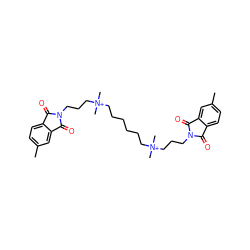 Cc1ccc2c(c1)C(=O)N(CCC[N+](C)(C)CCCCCC[N+](C)(C)CCCN1C(=O)c3ccc(C)cc3C1=O)C2=O ZINC000025988714