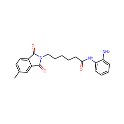 Cc1ccc2c(c1)C(=O)N(CCCCCC(=O)Nc1ccccc1N)C2=O ZINC000013588621