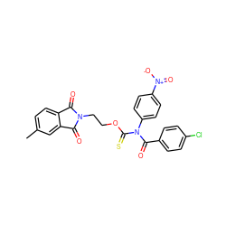 Cc1ccc2c(c1)C(=O)N(CCOC(=S)N(C(=O)c1ccc(Cl)cc1)c1ccc([N+](=O)[O-])cc1)C2=O ZINC000042887614