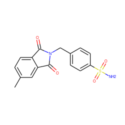 Cc1ccc2c(c1)C(=O)N(Cc1ccc(S(N)(=O)=O)cc1)C2=O ZINC000096910276