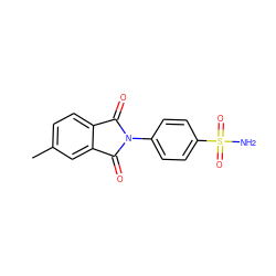 Cc1ccc2c(c1)C(=O)N(c1ccc(S(N)(=O)=O)cc1)C2=O ZINC000096910277