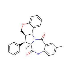 Cc1ccc2c(c1)C(=O)N1[C@H]3c4ccccc4OC[C@@H]3[C@H](c3ccccc3)[C@]1(C)C(=O)N2 ZINC000061959413