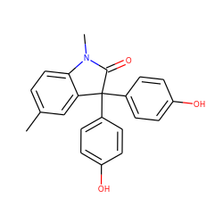 Cc1ccc2c(c1)C(c1ccc(O)cc1)(c1ccc(O)cc1)C(=O)N2C ZINC000004164765