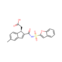 Cc1ccc2c(c1)C=C(C(=O)NS(=O)(=O)c1cc3ccccc3o1)[C@@H]2CC(=O)O ZINC000096285324