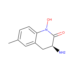 Cc1ccc2c(c1)C[C@H](N)C(=O)N2O ZINC000084654798