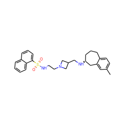 Cc1ccc2c(c1)C[C@H](NCC1CN(CCNS(=O)(=O)c3cccc4ccccc34)C1)CCC2 ZINC000013439530