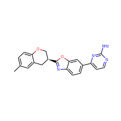 Cc1ccc2c(c1)C[C@H](c1nc3ccc(-c4ccnc(N)n4)cc3o1)CO2 ZINC000040873465
