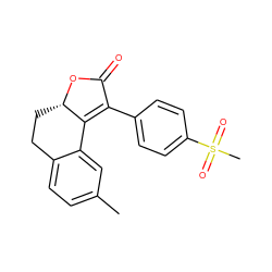 Cc1ccc2c(c1)C1=C(c3ccc(S(C)(=O)=O)cc3)C(=O)O[C@H]1CC2 ZINC000013489706