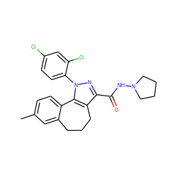 Cc1ccc2c(c1)CCCc1c(C(=O)NN3CCCC3)nn(-c3ccc(Cl)cc3Cl)c1-2 ZINC000013676083