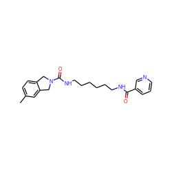 Cc1ccc2c(c1)CN(C(=O)NCCCCCCNC(=O)c1cccnc1)C2 ZINC000166382814