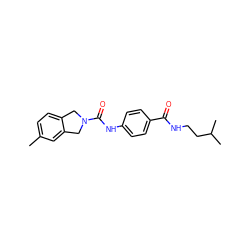 Cc1ccc2c(c1)CN(C(=O)Nc1ccc(C(=O)NCCC(C)C)cc1)C2 ZINC000167575722