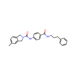 Cc1ccc2c(c1)CN(C(=O)Nc1ccc(C(=O)NCCCc3ccccc3)cc1)C2 ZINC000166877700