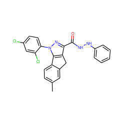 Cc1ccc2c(c1)Cc1c(C(=O)NNc3ccccc3)nn(-c3ccc(Cl)cc3Cl)c1-2 ZINC000035075499