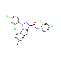 Cc1ccc2c(c1)Cc1c(C(=O)Nc3ccc(Cl)cc3Cl)nn(-c3ccc(Cl)cc3Cl)c1-2 ZINC000035075486