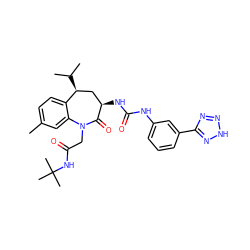 Cc1ccc2c(c1)N(CC(=O)NC(C)(C)C)C(=O)[C@H](NC(=O)Nc1cccc(-c3nn[nH]n3)c1)C[C@@H]2C(C)C ZINC000029568923