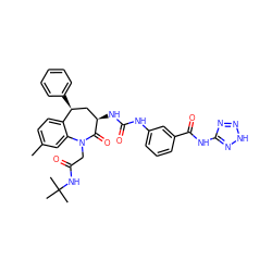 Cc1ccc2c(c1)N(CC(=O)NC(C)(C)C)C(=O)[C@H](NC(=O)Nc1cccc(C(=O)Nc3nn[nH]n3)c1)C[C@@H]2c1ccccc1 ZINC000029563057