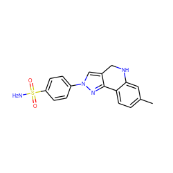 Cc1ccc2c(c1)NCc1cn(-c3ccc(S(N)(=O)=O)cc3)nc1-2 ZINC000653688012