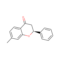 Cc1ccc2c(c1)O[C@H](c1ccccc1)CC2=O ZINC000044602600