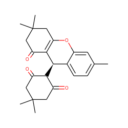 Cc1ccc2c(c1)OC1=C(C(=O)CC(C)(C)C1)[C@@H]2C1C(=O)CC(C)(C)CC1=O ZINC000087672121