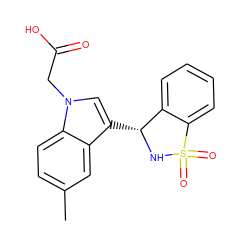 Cc1ccc2c(c1)c([C@H]1NS(=O)(=O)c3ccccc31)cn2CC(=O)O ZINC000049036789