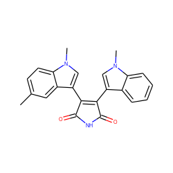 Cc1ccc2c(c1)c(C1=C(c3cn(C)c4ccccc34)C(=O)NC1=O)cn2C ZINC000013447735