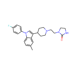 Cc1ccc2c(c1)c(C1CCN(CCN3CCNC3=O)CC1)cn2-c1ccc(F)cc1 ZINC000013452466