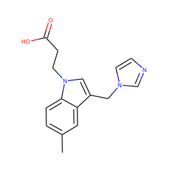 Cc1ccc2c(c1)c(Cn1ccnc1)cn2CCC(=O)O ZINC000027085864