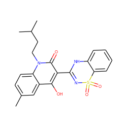 Cc1ccc2c(c1)c(O)c(C1=NS(=O)(=O)c3ccccc3N1)c(=O)n2CCC(C)C ZINC000101035255