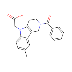 Cc1ccc2c(c1)c1c(n2CC(=O)O)CCN(C(=O)c2ccccc2)C1 ZINC000035900135