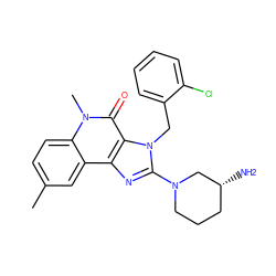 Cc1ccc2c(c1)c1nc(N3CCC[C@@H](N)C3)n(Cc3ccccc3Cl)c1c(=O)n2C ZINC000095560085