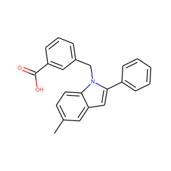 Cc1ccc2c(c1)cc(-c1ccccc1)n2Cc1cccc(C(=O)O)c1 ZINC000169701306