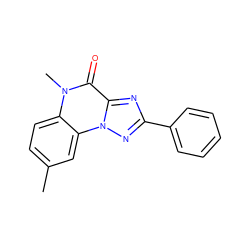 Cc1ccc2c(c1)n1nc(-c3ccccc3)nc1c(=O)n2C ZINC000013677410