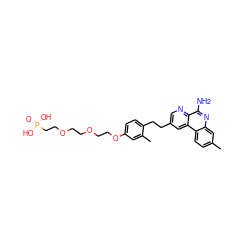 Cc1ccc2c(c1)nc(N)c1ncc(CCc3ccc(OCCOCCOCCP(=O)(O)O)cc3C)cc12 ZINC000116440446