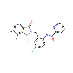 Cc1ccc2c(c1C)C(=O)N(Cc1cc(Cl)ccc1NC(=O)c1ccccn1)C2=O ZINC000028948860