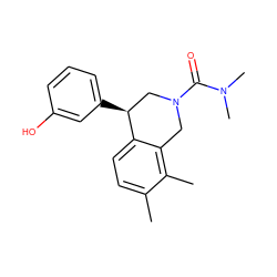 Cc1ccc2c(c1C)CN(C(=O)N(C)C)C[C@@H]2c1cccc(O)c1 ZINC000013986710