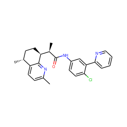 Cc1ccc2c(n1)[C@H]([C@@H](C)C(=O)Nc1ccc(Cl)c(-c3ccccn3)c1)CC[C@H]2C ZINC001772575277