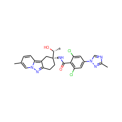 Cc1ccc2c3c(nn2c1)CC[C@](NC(=O)c1c(Cl)cc(-n2cnc(C)n2)cc1Cl)([C@@H](C)O)C3 ZINC000473145206