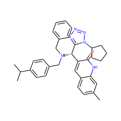 Cc1ccc2cc([C@@H](c3nnnn3C3CCCC3)N(Cc3ccccc3)Cc3ccc(C(C)C)cc3)c(=O)[nH]c2c1 ZINC000095572021