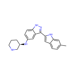 Cc1ccc2cc(-c3n[nH]c4ccc(N[C@@H]5CCCNC5)cc34)[nH]c2c1 ZINC000066077224