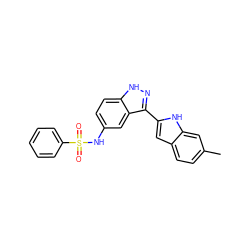 Cc1ccc2cc(-c3n[nH]c4ccc(NS(=O)(=O)c5ccccc5)cc34)[nH]c2c1 ZINC000066138498