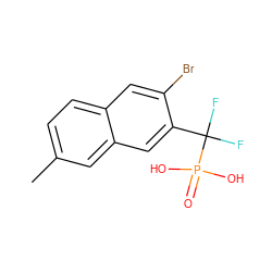 Cc1ccc2cc(Br)c(C(F)(F)P(=O)(O)O)cc2c1 ZINC000029047630