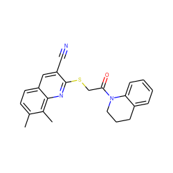 Cc1ccc2cc(C#N)c(SCC(=O)N3CCCc4ccccc43)nc2c1C ZINC000004849073